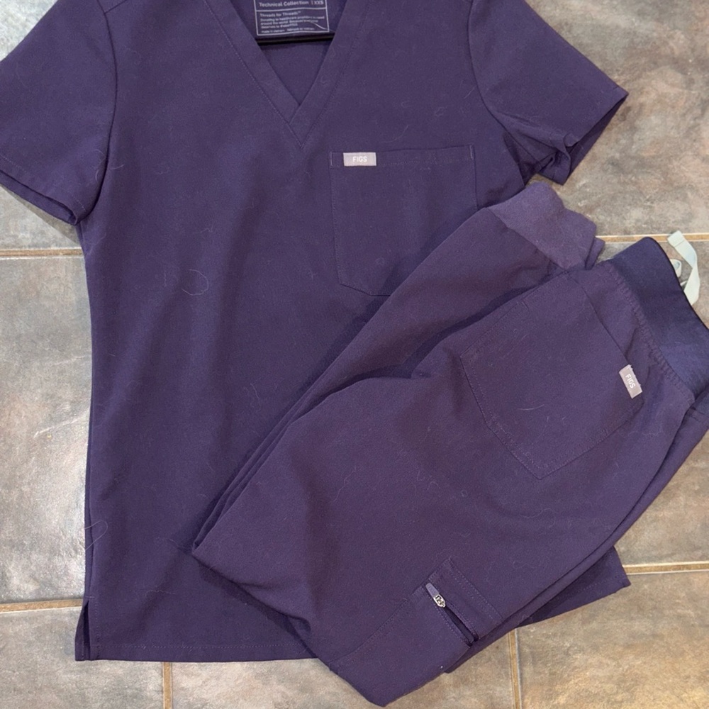 Figs Women's Scrub Set in Dark Purple